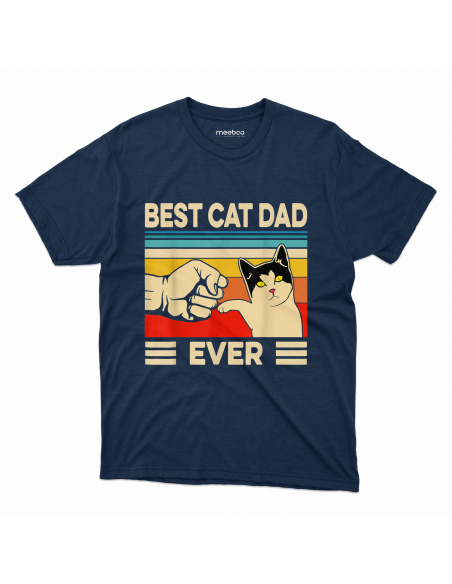 KOSZULKA MĘSKA Best cat dad ever - żółwik z kotem