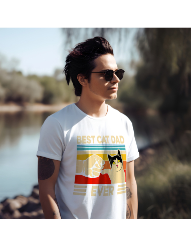 KOSZULKA MĘSKA Best cat dad ever -...