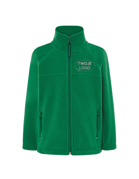 Gruby dziecięcy POLAR 300 z wyhaftowanym Twoim logo - Kelly Green