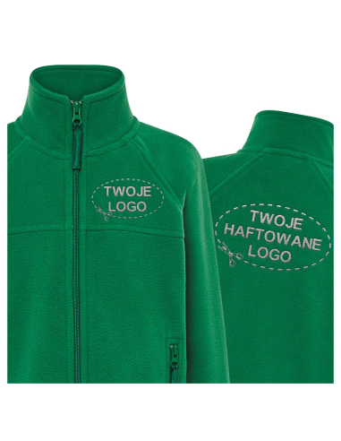 Gruby dziecięcy POLAR 300 z wyhaftowanym Twoim logo - Kelly Green