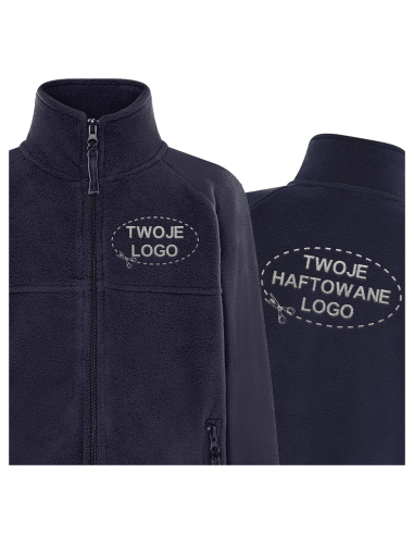 Gruby dziecięcy POLAR 300 z wyhaftowanym Twoim logo - Navy