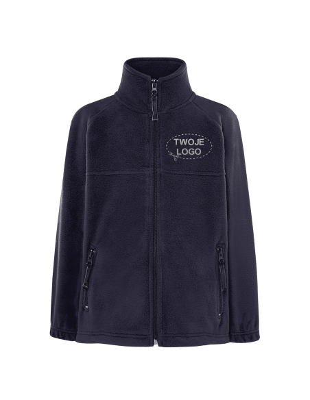 Gruby dziecięcy POLAR 300 z wyhaftowanym Twoim logo - Navy