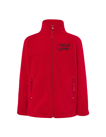 Gruby dziecięcy POLAR 300 z wyhaftowanym Twoim logo - Red