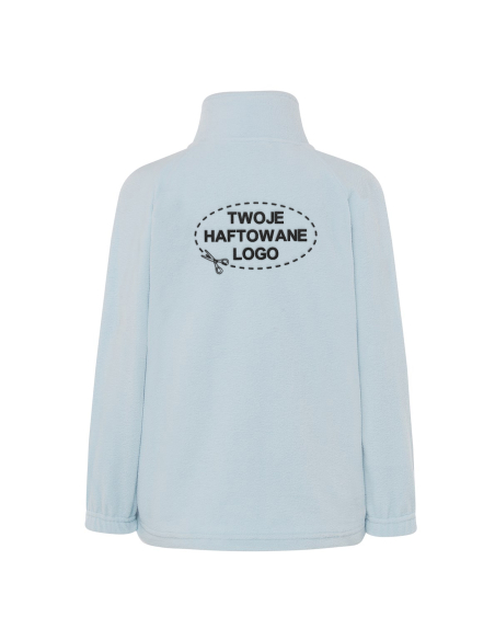 Gruby dziecięcy POLAR 300 z wyhaftowanym Twoim logo - Sky Blue