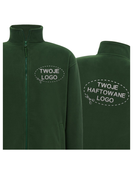 Gruby męski POLAR 300 z wyhaftowanym Twoim logo - Bottle Green