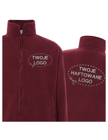 Gruby męski POLAR 300 z wyhaftowanym Twoim logo - Burgundy