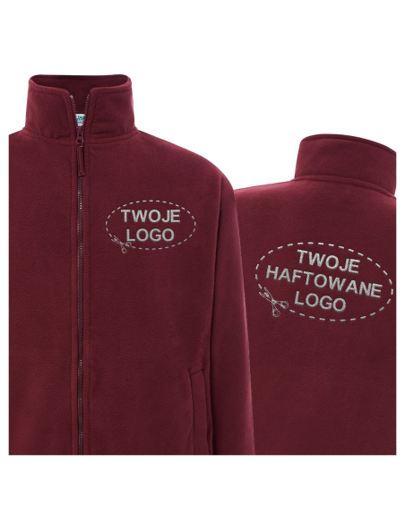 Gruby męski POLAR 300 z wyhaftowanym Twoim logo - Burgundy