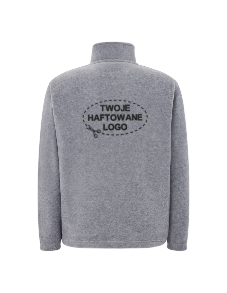 Gruby męski POLAR 300 z wyhaftowanym Twoim logo - Grey Melange