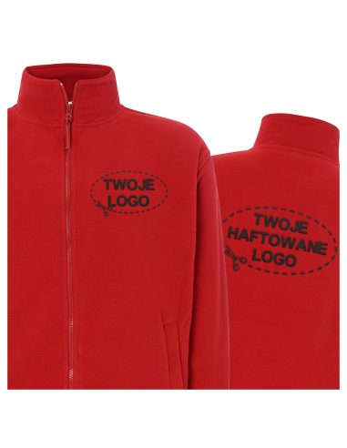 Gruby męski POLAR 300 z wyhaftowanym Twoim logo - Red