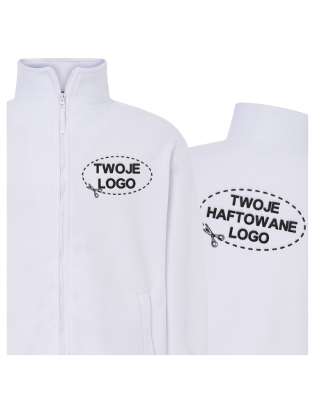 Gruby męski POLAR 300 z wyhaftowanym Twoim logo - White