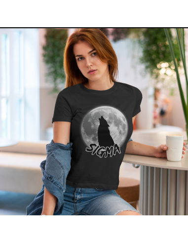 KOSZULKA DAMSKA Sigma wilk i księżyc