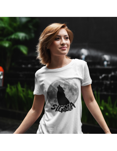 KOSZULKA DAMSKA Sigma wilk i księżyc