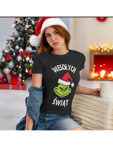 KOSZULKA DAMSKA Grinch - Wesołych świąt