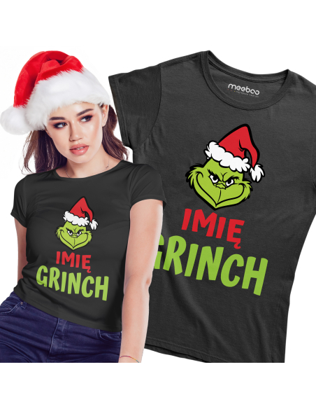 KOSZULKA DAMSKA Grinch + Twoje imię