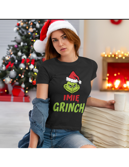 KOSZULKA DAMSKA Grinch + Twoje imię