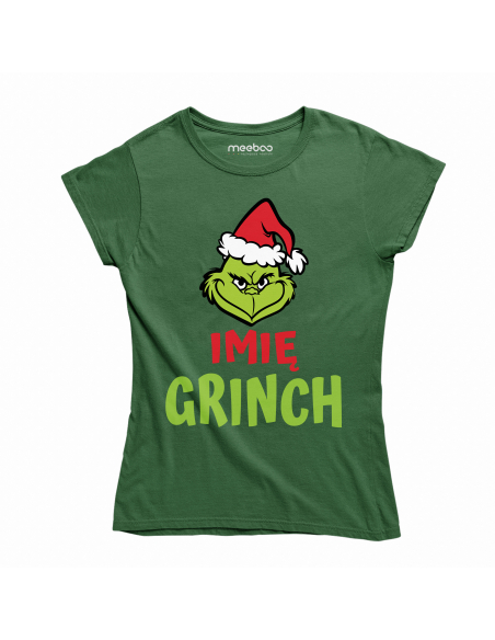 KOSZULKA DAMSKA Grinch + Twoje imię
