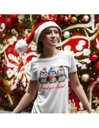 KOSZULKA DAMSKA Pingwiny wesołych świąt