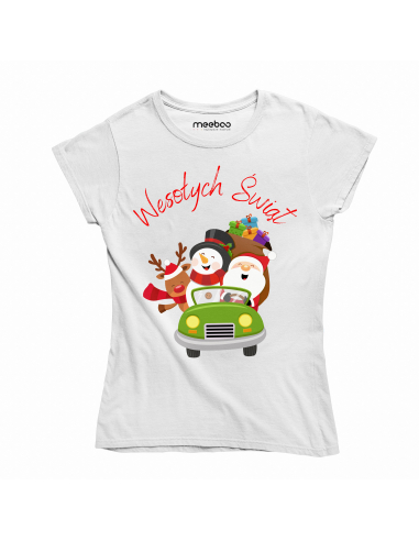 KOSZULKA DAMSKA Wesołych świąt samochód