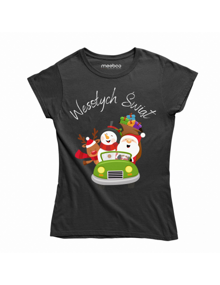 KOSZULKA DAMSKA Wesołych świąt samochód