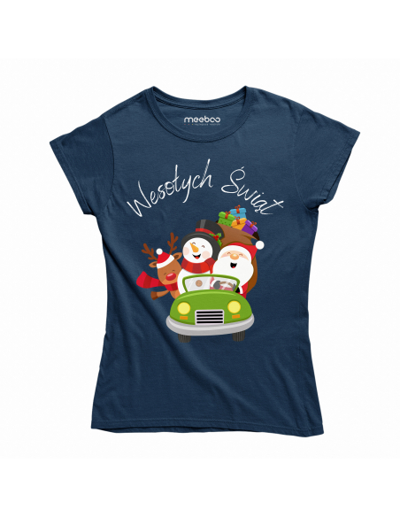 KOSZULKA DAMSKA Wesołych świąt samochód