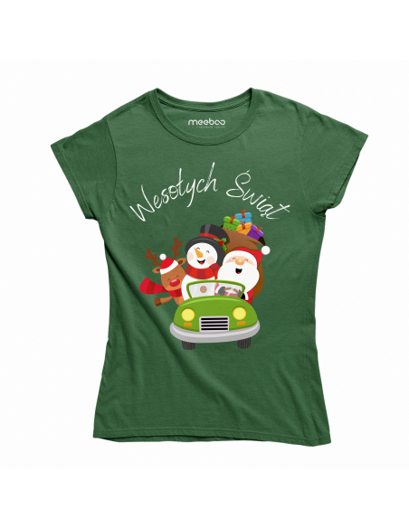 KOSZULKA DAMSKA Wesołych świąt samochód