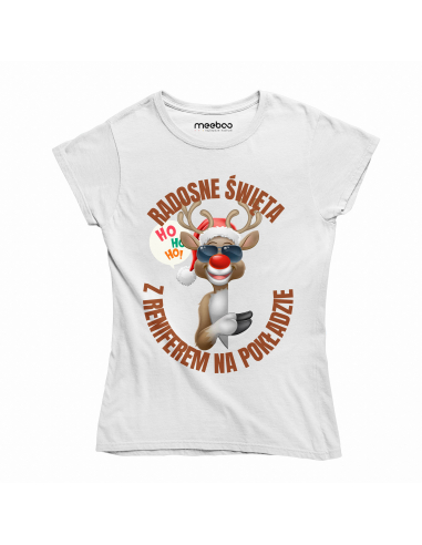 KOSZULKA DAMSKA Radosne święta renifer