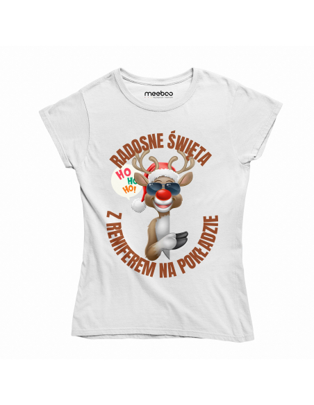 KOSZULKA DAMSKA Radosne święta renifer