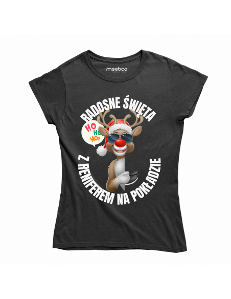 KOSZULKA DAMSKA Radosne święta renifer