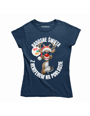 KOSZULKA DAMSKA Radosne święta renifer