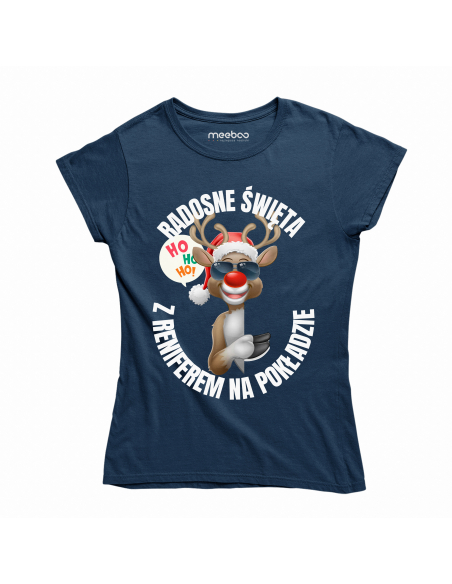 KOSZULKA DAMSKA Radosne święta renifer