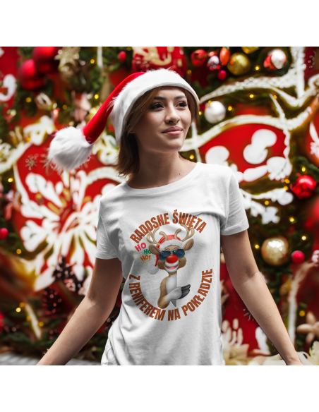 KOSZULKA DAMSKA Radosne święta renifer