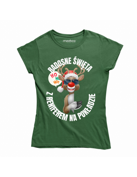 KOSZULKA DAMSKA Radosne święta renifer