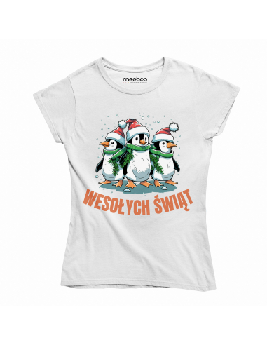 KOSZULKA DAMSKA Wesołych świąt pingwiny