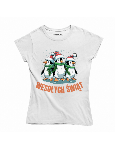 KOSZULKA DAMSKA Wesołych świąt pingwiny