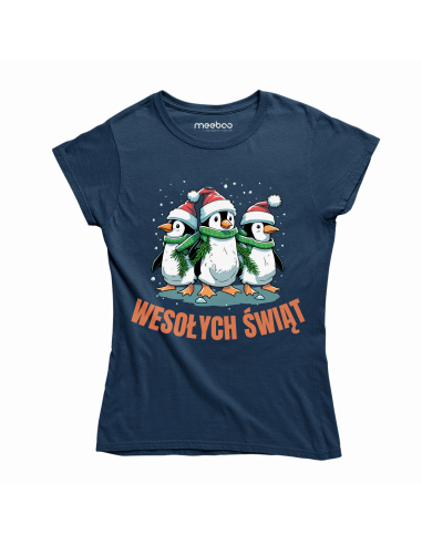 KOSZULKA DAMSKA Wesołych świąt pingwiny