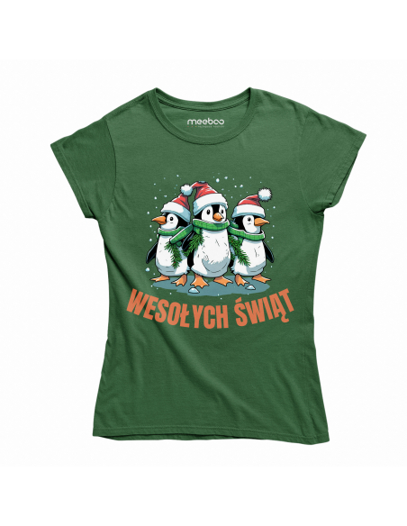KOSZULKA DAMSKA Wesołych świąt pingwiny