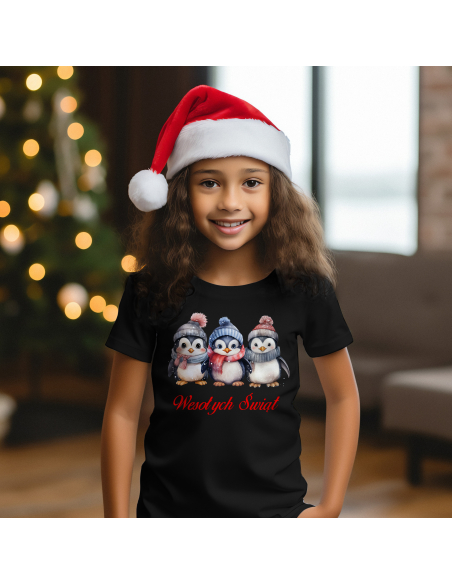 KOSZULKA DZIECIĘCA Pingwiny wesołych świąt
