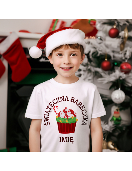 KOSZULKA DZIECIĘCA Świąteczne babeczka + Twoje imię