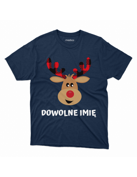 KOSZULKA MĘSKA Renifer + Twoje imię