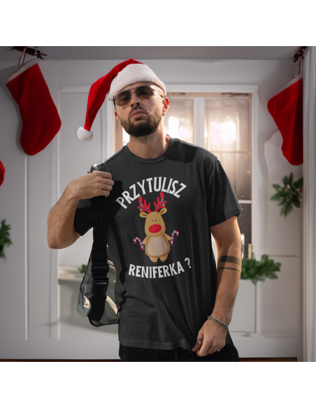 KOSZULKA MĘSKA Przytulisz reniferka
