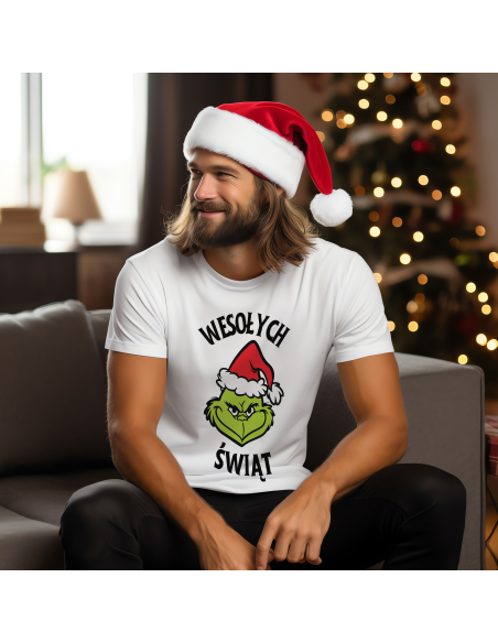 KOSZULKA MĘSKA Grinch - Wesołych świąt
