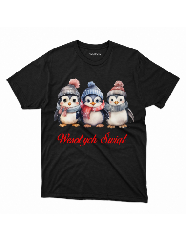 KOSZULKA MĘSKA Pingwiny wesołych świąt