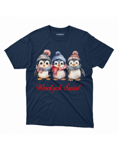 KOSZULKA MĘSKA Pingwiny wesołych świąt