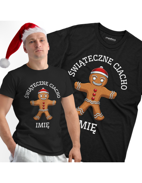 KOSZULKA MĘSKA Świąteczny ciastek + Twoje imię