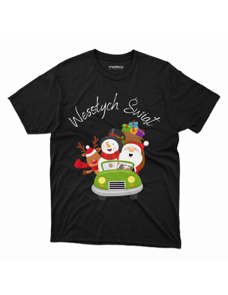 KOSZULKA MĘSKA Wesołych świąt samochód