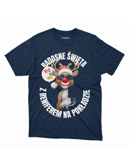 KOSZULKA MĘSKA Radosne święta renifer