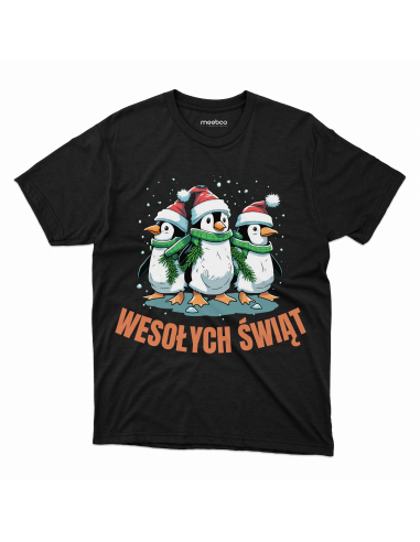 KOSZULKA MĘSKA Wesołych świąt pingwiny