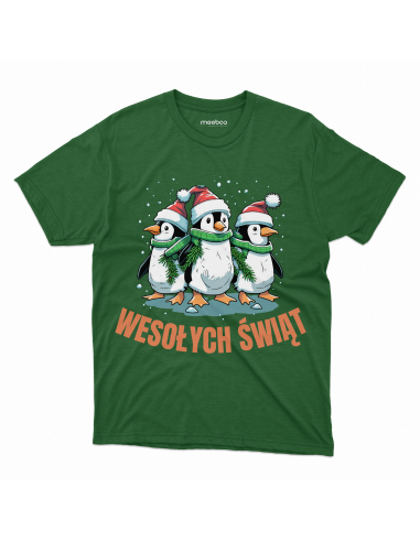 KOSZULKA MĘSKA Wesołych świąt pingwiny