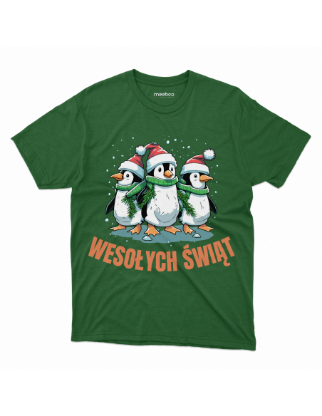 KOSZULKA MĘSKA Wesołych świąt pingwiny