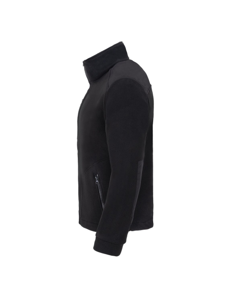 Gruby POLAR 340 z symbolem OSP + Twój tekst - Czarny/Biała nić